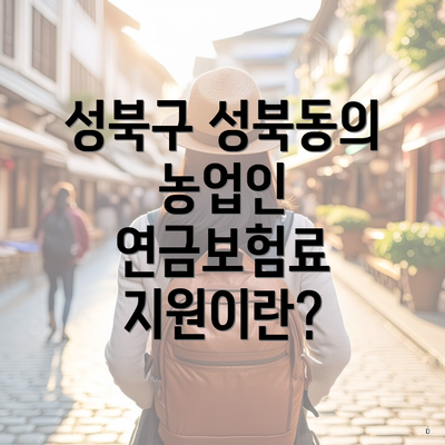 성북구 성북동의 농업인 연금보험료 지원이란?