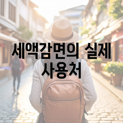 세액감면의 실제 사용처