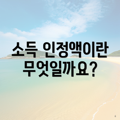 소득 인정액이란 무엇일까요?