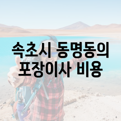 속초시 동명동의 포장이사 비용