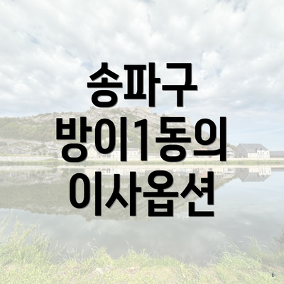 송파구 방이1동의 이사옵션