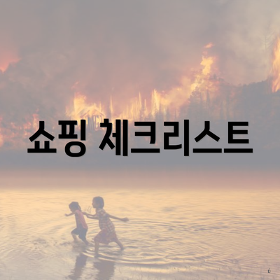 쇼핑 체크리스트