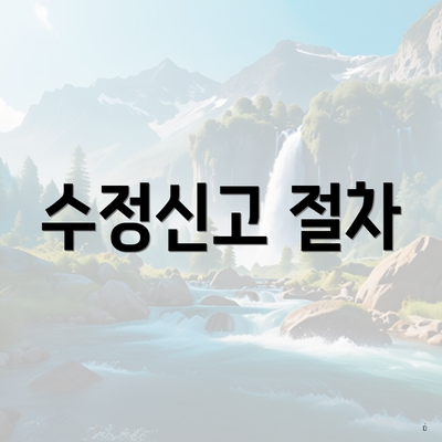 수정신고 절차