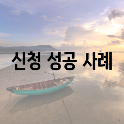 신청 성공 사례