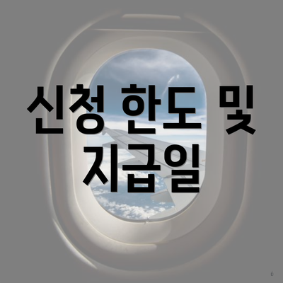 신청 한도 및 지급일