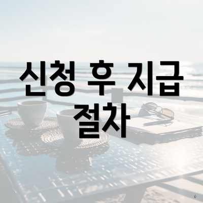 신청 후 지급 절차