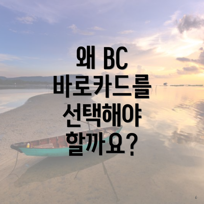 왜 BC 바로카드를 선택해야 할까요?