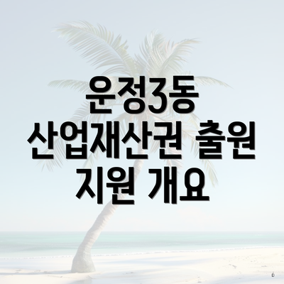 운정3동 산업재산권 출원 지원 개요
