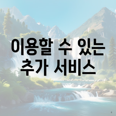 이용할 수 있는 추가 서비스