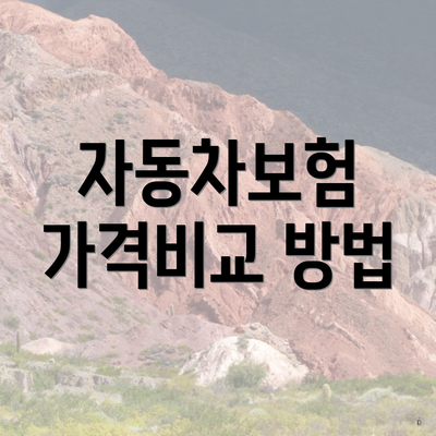 자동차보험 가격비교 4 자동차보험 가격비교 방법