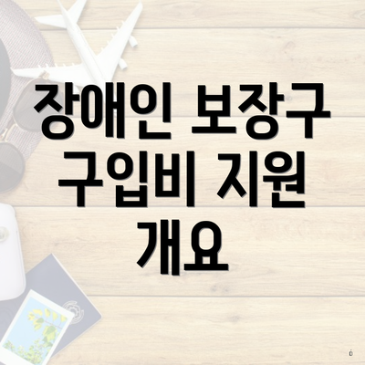 장애인 보장구 구입비 지원 개요