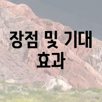 장점 및 기대 효과