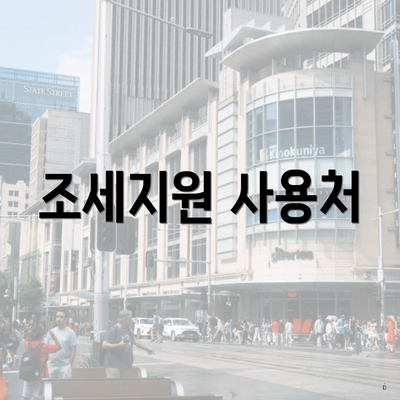 조세지원 사용처