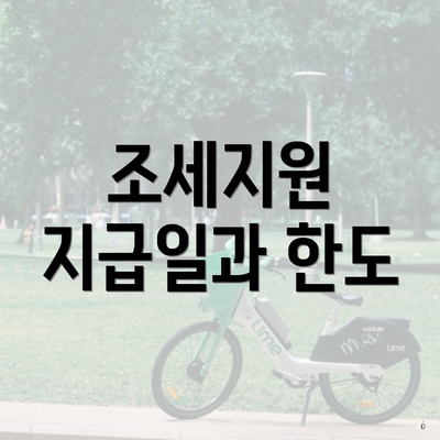 조세지원 지급일과 한도