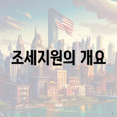 조세지원의 개요