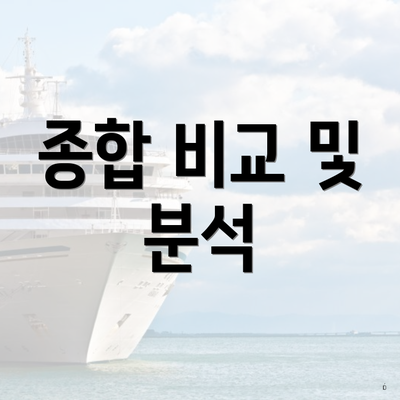 종합 비교 및 분석