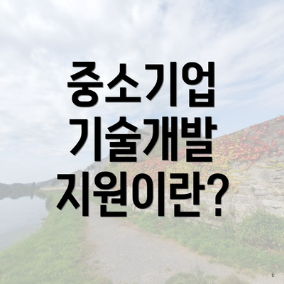 중소기업 기술개발 지원이란?