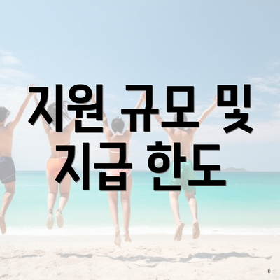 지원 규모 및 지급 한도