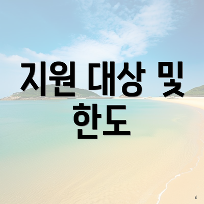 지원 대상 및 한도