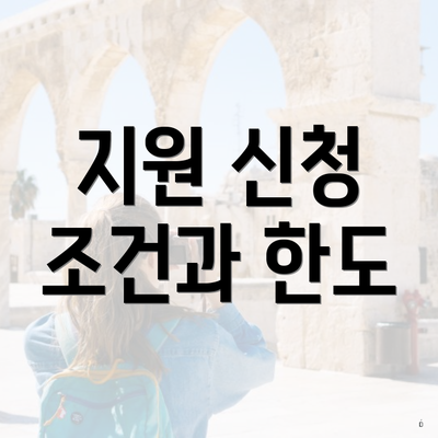 지원 신청 조건과 한도