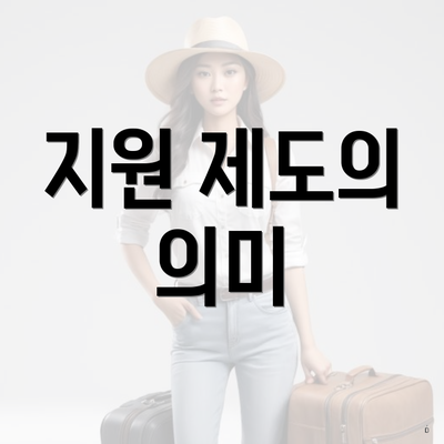 지원 제도의 의미