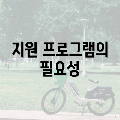 지원 프로그램의 필요성