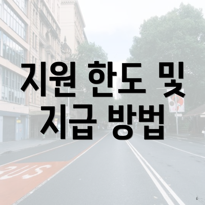 지원 한도 및 지급 방법