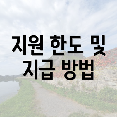 지원 한도 및 지급 방법