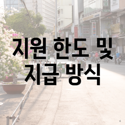 지원 한도 및 지급 방식