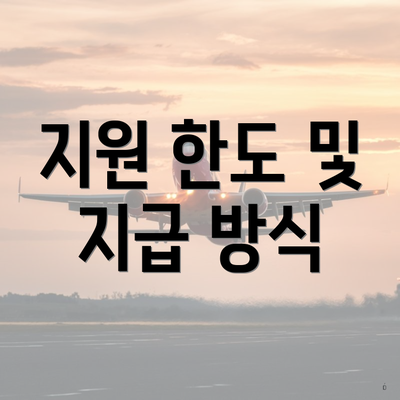지원 한도 및 지급 방식