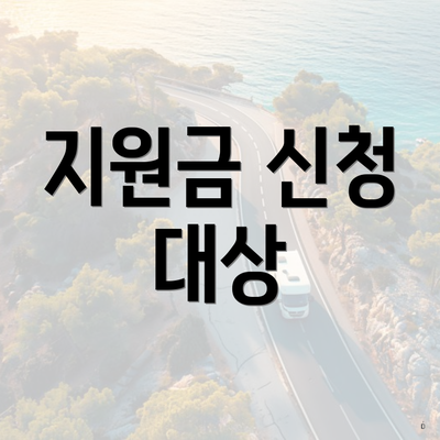 지원금 신청 대상