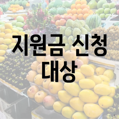 지원금 신청 대상
