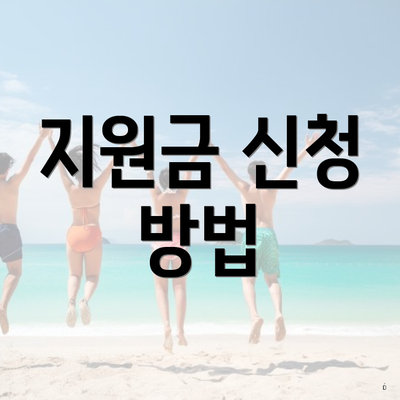 지원금 신청 방법