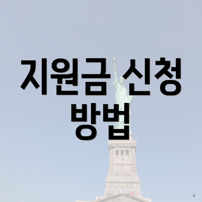 지원금 신청 방법