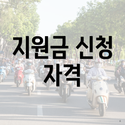 지원금 신청 자격