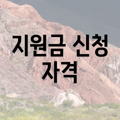 지원금 신청 자격