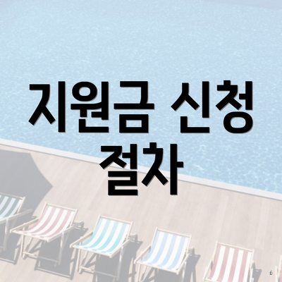 지원금 신청 절차