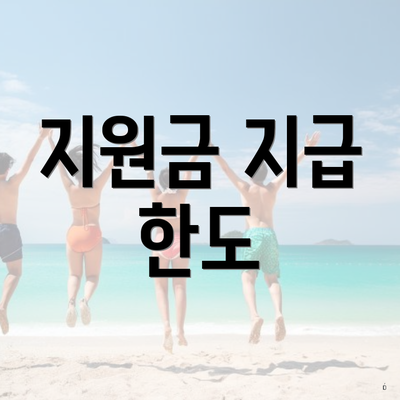 지원금 지급 한도