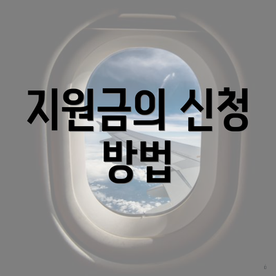 지원금의 신청 방법