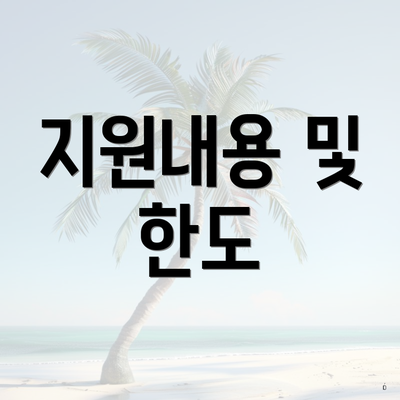 지원내용 및 한도