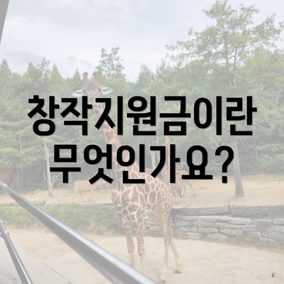 창작지원금이란 무엇인가요?