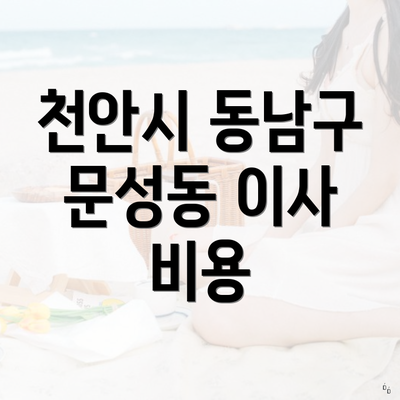 천안시 동남구 문성동 이사 비용
