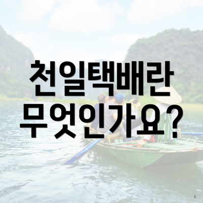 천일택배란 무엇인가요?