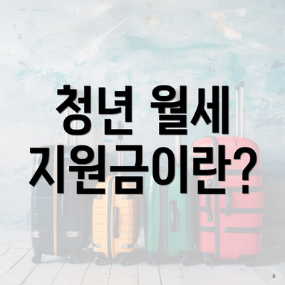 청년 월세 지원금이란?