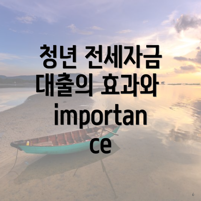 청년 전세자금 대출의 효과와 importance