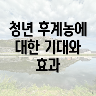청년 후계농에 대한 기대와 효과