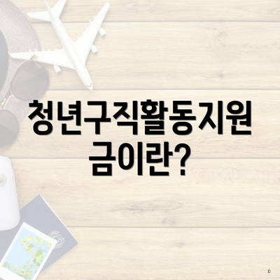 청년구직활동지원금이란?