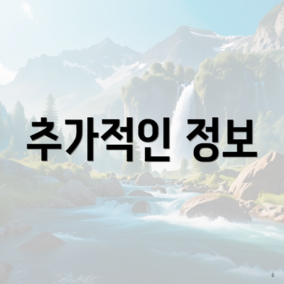 추가적인 정보
