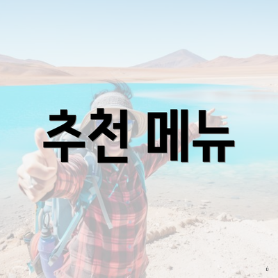 추천 메뉴