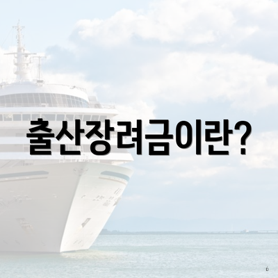 출산장려금이란?